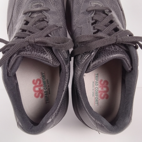 SAS Journey II Sneakers Shoes Mens 9.5 Wide Black Leather Tripad Comfort Lace Up - Picture 6 of 9